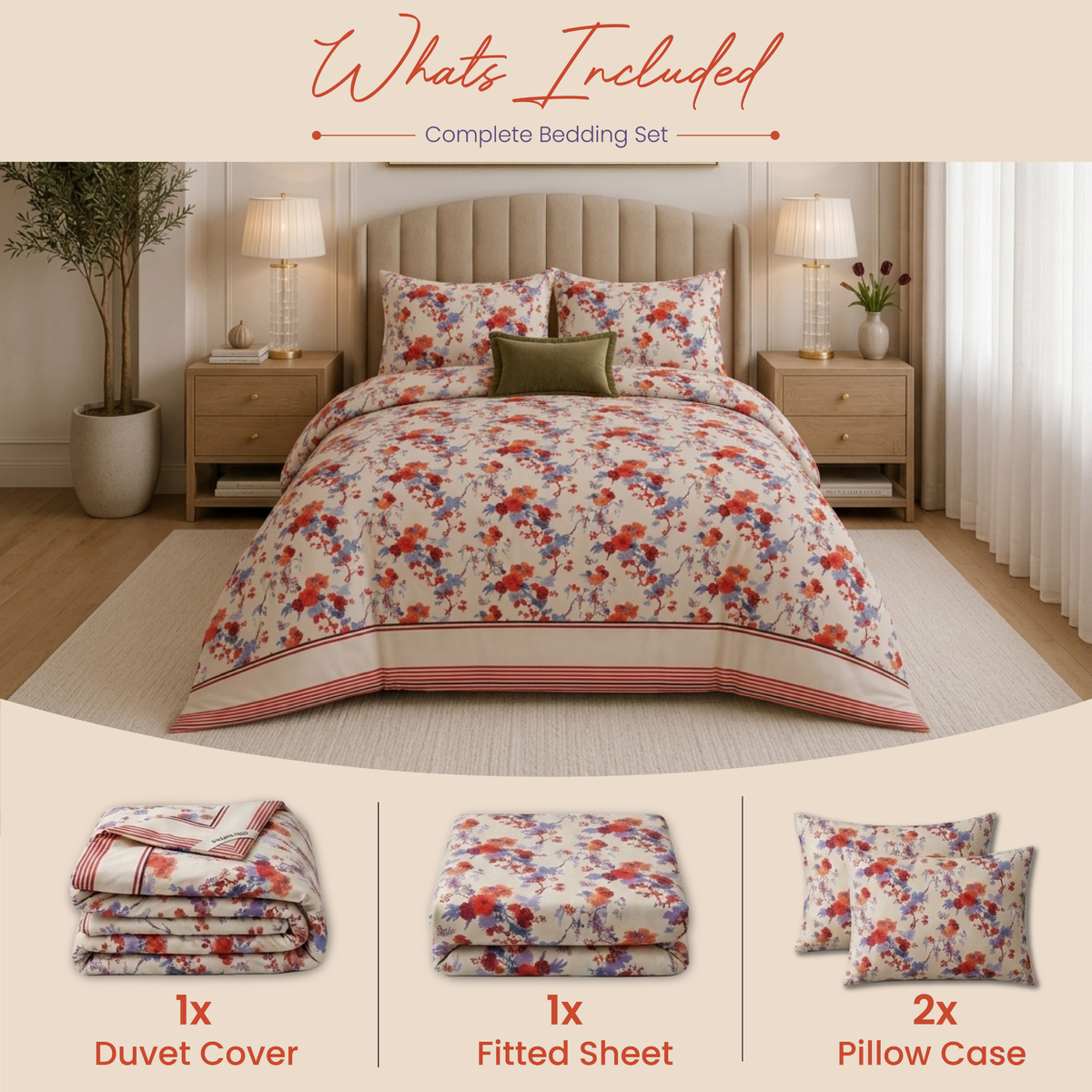 Belle Fleur Vintage Floral Duvet Cover Set | Luxury Bedding