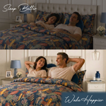 Forest Bloom Botanical Duvet Cover Set – Midnight Navy