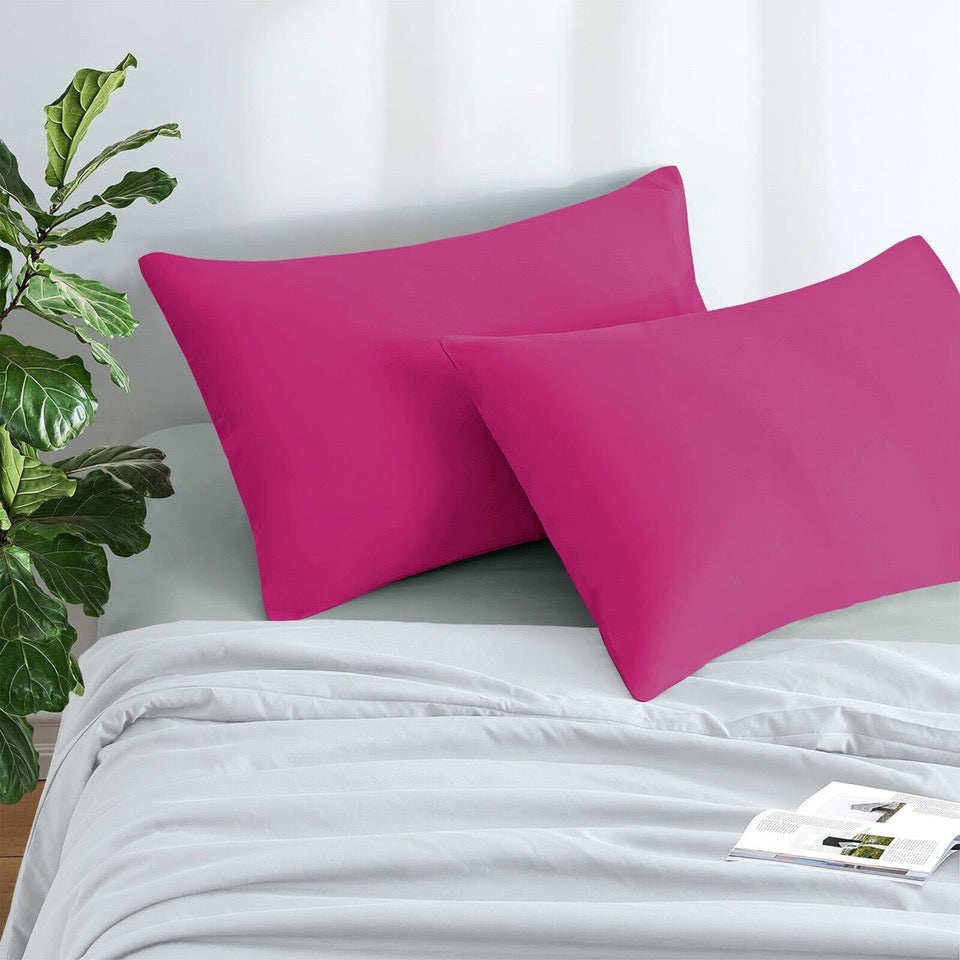 Ultra-Soft Premium Microfibre Pillowcases - Pair of Plain Housewife Pillow Covers