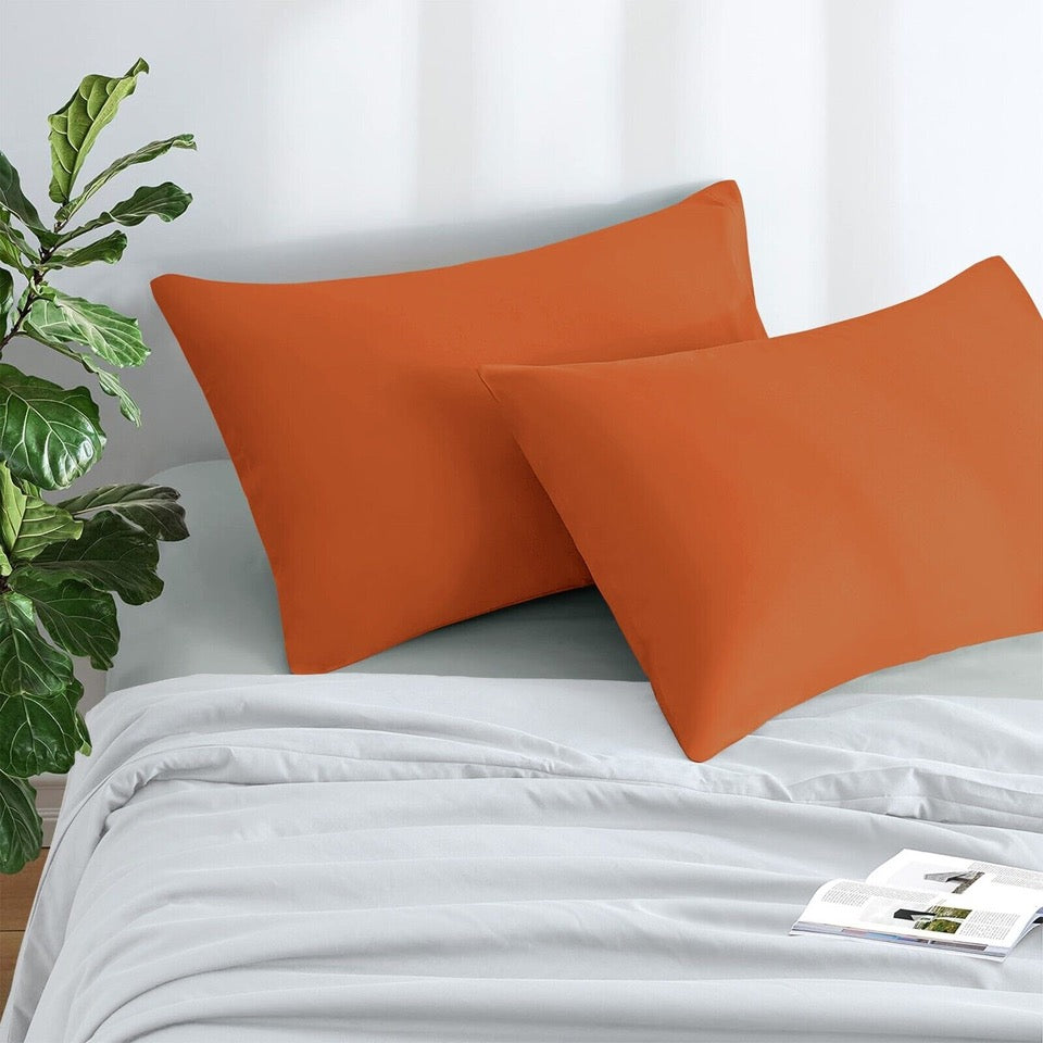 Ultra-Soft Premium Microfibre Pillowcases - Pair of Plain Housewife Pillow Covers