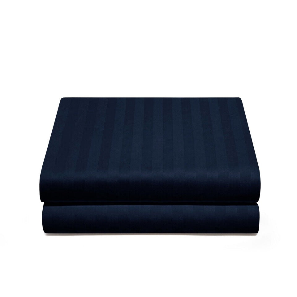 Luxury Satin Stripe Fitted Sheet - Hotel Quality Extra Deep Bed Sheets