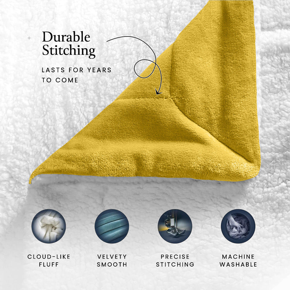 Luxury Fleece Sherpa Throw Blanket - Reversible Ultra Soft Warm Blanket