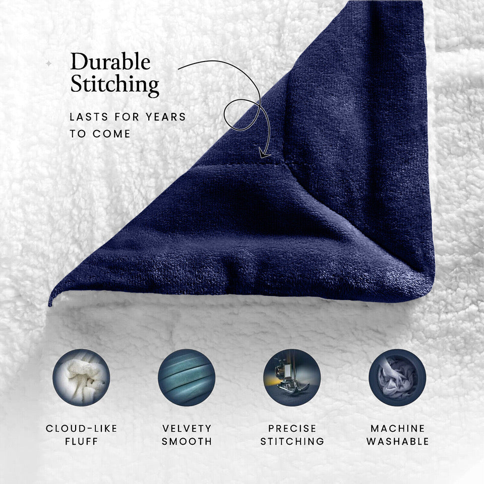Luxury Fleece Sherpa Throw Blanket - Reversible Ultra Soft Warm Blanket