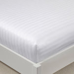 Luxury Satin Stripe Fitted Sheet - Hotel Quality Extra Deep Bed Sheets
