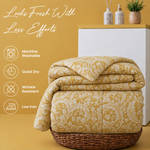 Acanthus Leaf Symmetrical Duvet Cover Set – Sunlit Gold