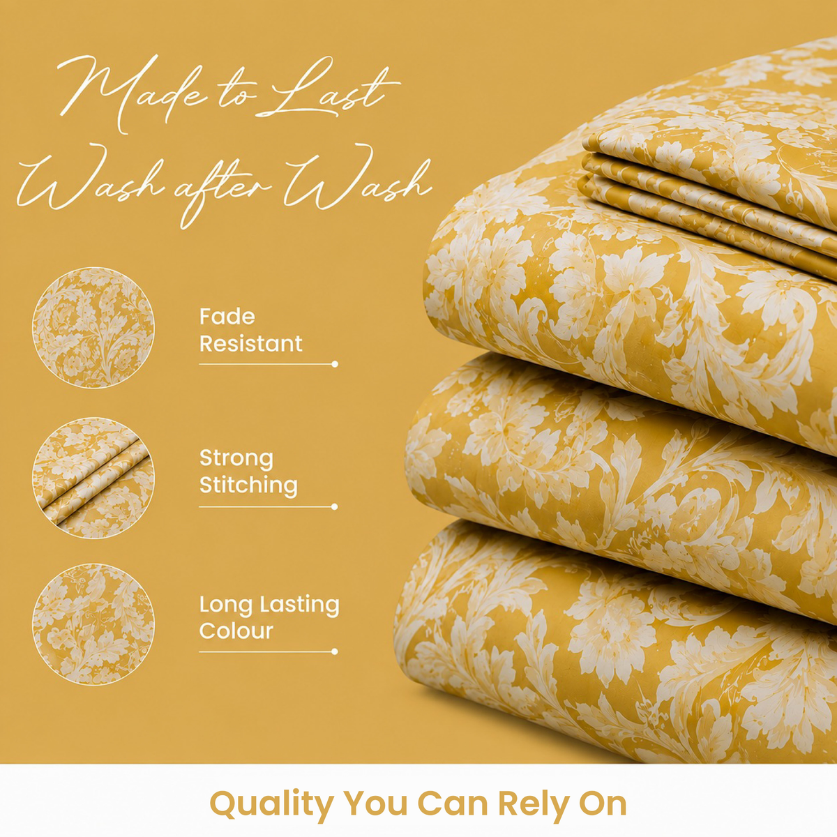 Acanthus Leaf Symmetrical Duvet Cover Set – Sunlit Gold