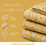 Acanthus Leaf Symmetrical Duvet Cover Set – Sunlit Gold