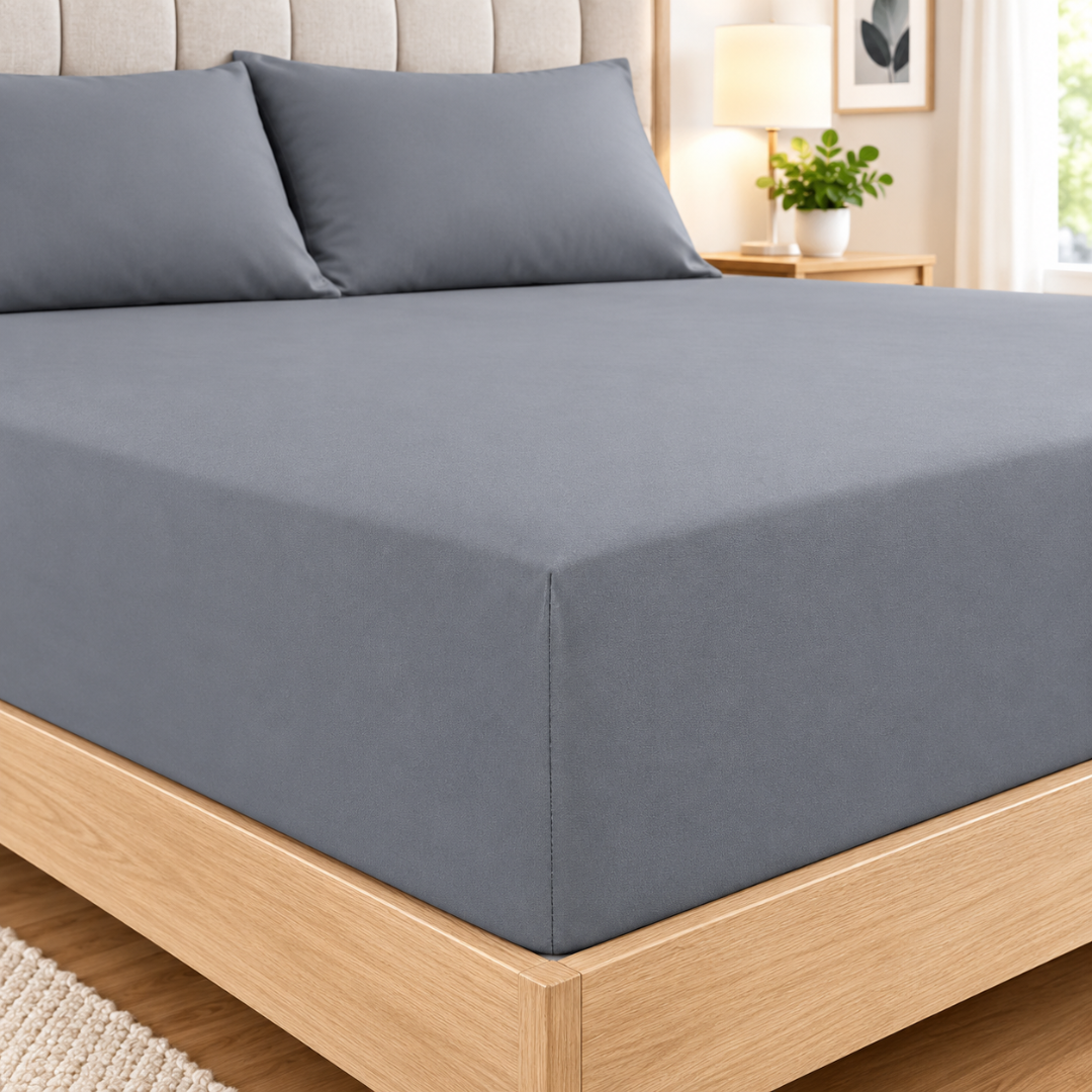 Ultra-Soft Premium Microfibre Fitted Sheet - Extra Deep Plain Bed Sheets