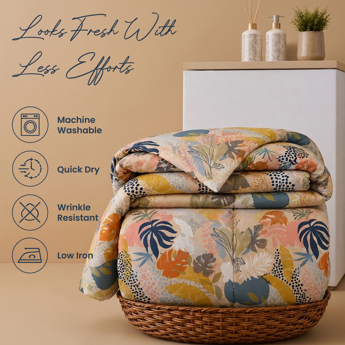 Tropical Palms Abstract Duvet Cover Set – Multi