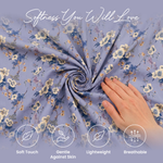 Bluebell Bloom Floral Duvet Cover Set – Cornflower Blue