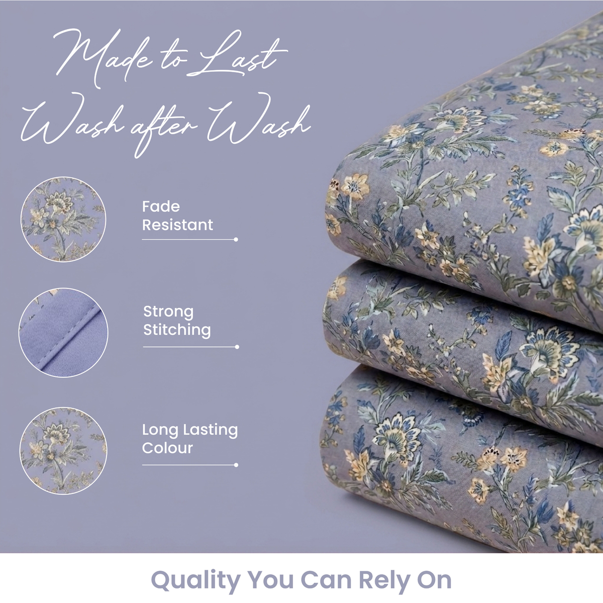 Bluebell Bloom Floral Duvet Cover Set – Cornflower Blue