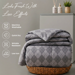Nordic Slate Geometric Argyle Duvet Cover Set