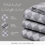 Nordic Slate Geometric Argyle Duvet Cover Set