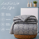 Royal Damask Jacquard Duvet Cover Set – Slate Grey