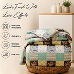 Mint Patch Vintage Patchwork Duvet Cover Set