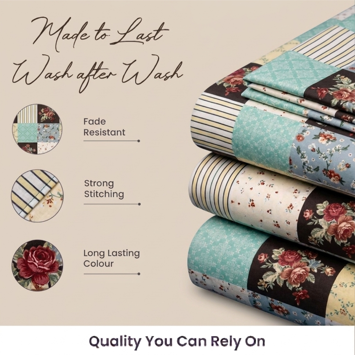 Mint Patch Vintage Patchwork Duvet Cover Set