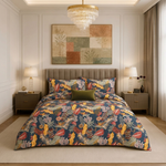 Forest Bloom Botanical Duvet Cover Set – Midnight Navy