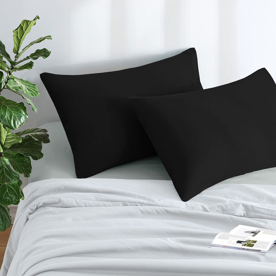 Ultra-Soft Premium Microfibre Pillowcases - Pair of Plain Housewife Pillow Covers