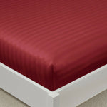 Luxury Satin Stripe Fitted Sheet - Hotel Quality Extra Deep Bed Sheets