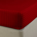 Luxury Satin Stripe Fitted Sheet - Hotel Quality Extra Deep Bed Sheets