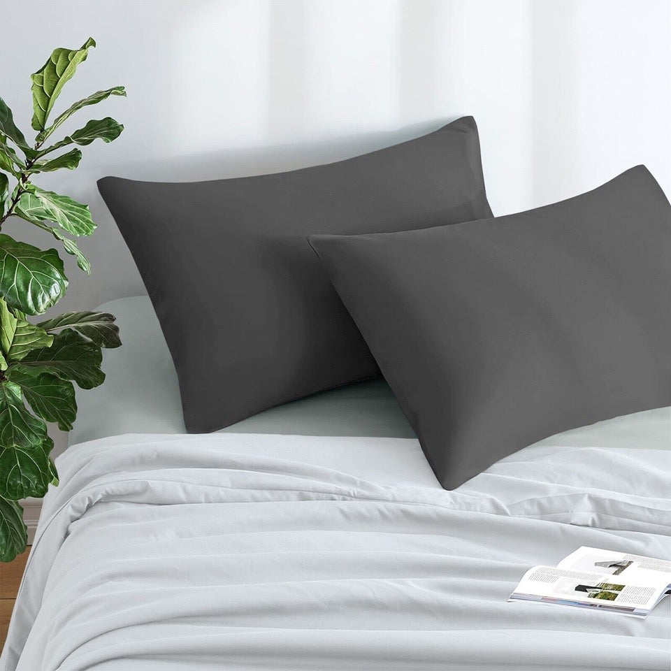 Ultra-Soft Premium Microfibre Pillowcases - Pair of Plain Housewife Pillow Covers