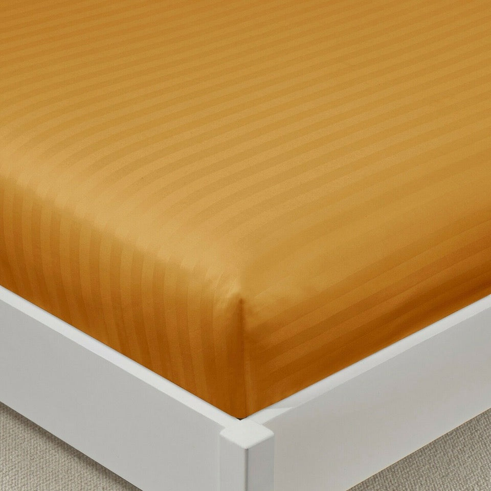 Luxury Satin Stripe Fitted Sheet - Hotel Quality Extra Deep Bed Sheets
