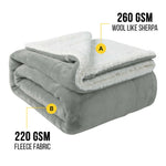 Luxury Fleece Sherpa Throw Blanket - Reversible Ultra Soft Warm Blanket