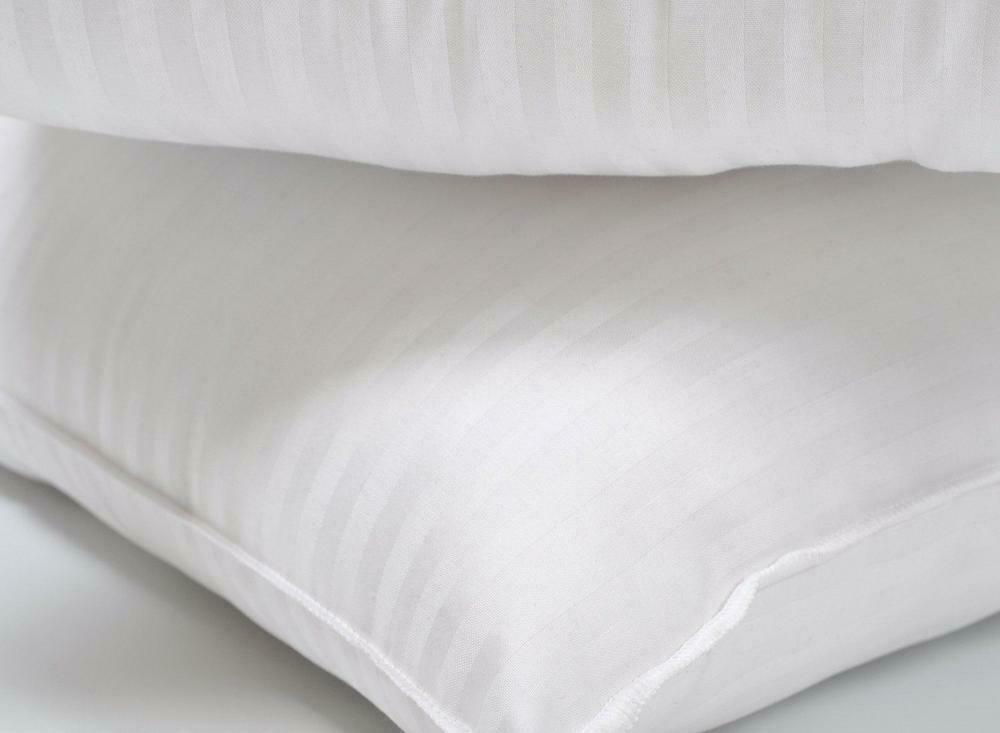 Hotel Quality Satin Stripe Pillows - Luxurious Anti-Allergy Bed Pillows Pair