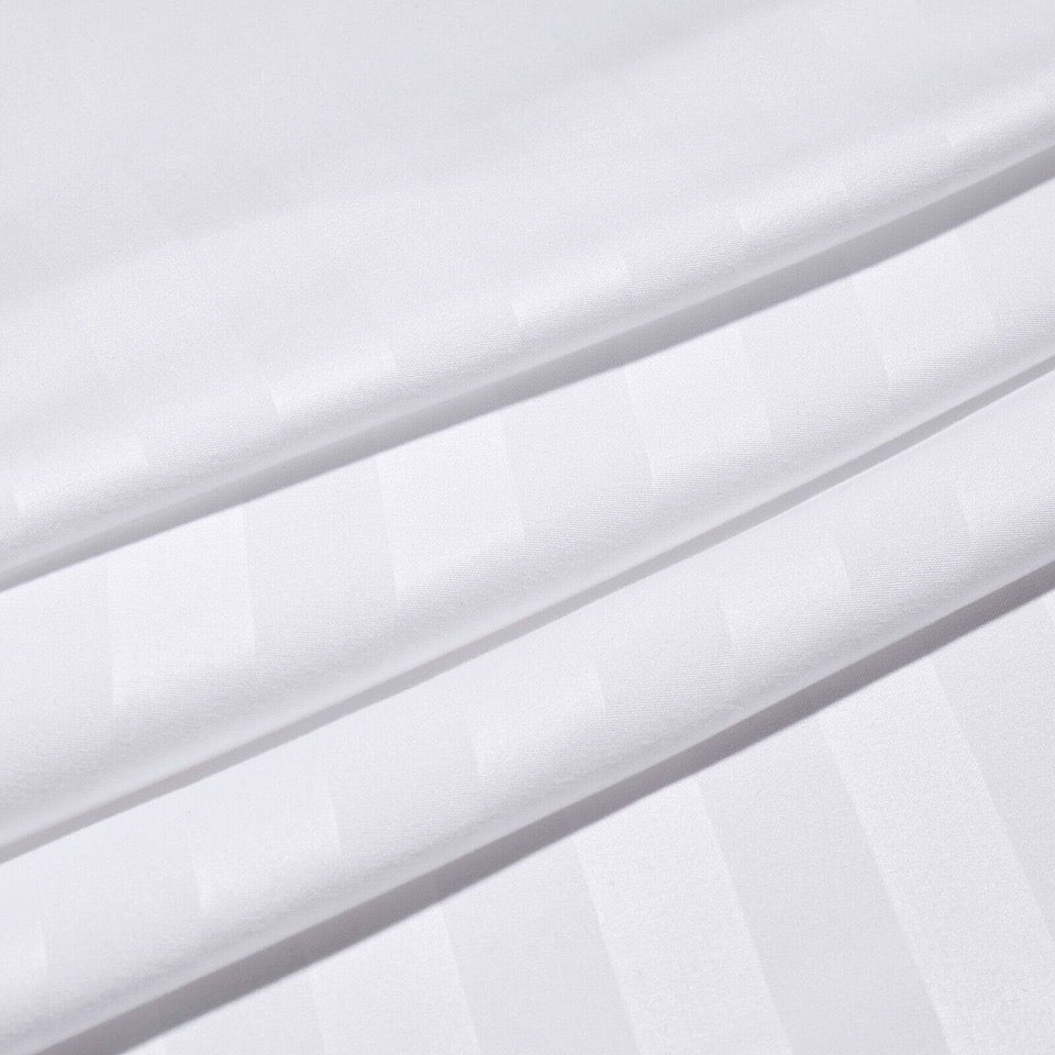 Luxury Satin Stripe Fitted Sheet - Hotel Quality Extra Deep Bed Sheets