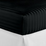 Luxury Satin Stripe Fitted Sheet - Hotel Quality Extra Deep Bed Sheets