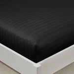 Luxury Satin Stripe Fitted Sheet - Hotel Quality Extra Deep Bed Sheets