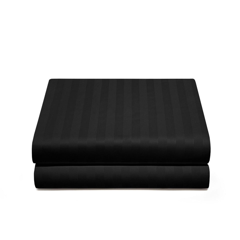 Luxury Satin Stripe Fitted Sheet - Hotel Quality Extra Deep Bed Sheets
