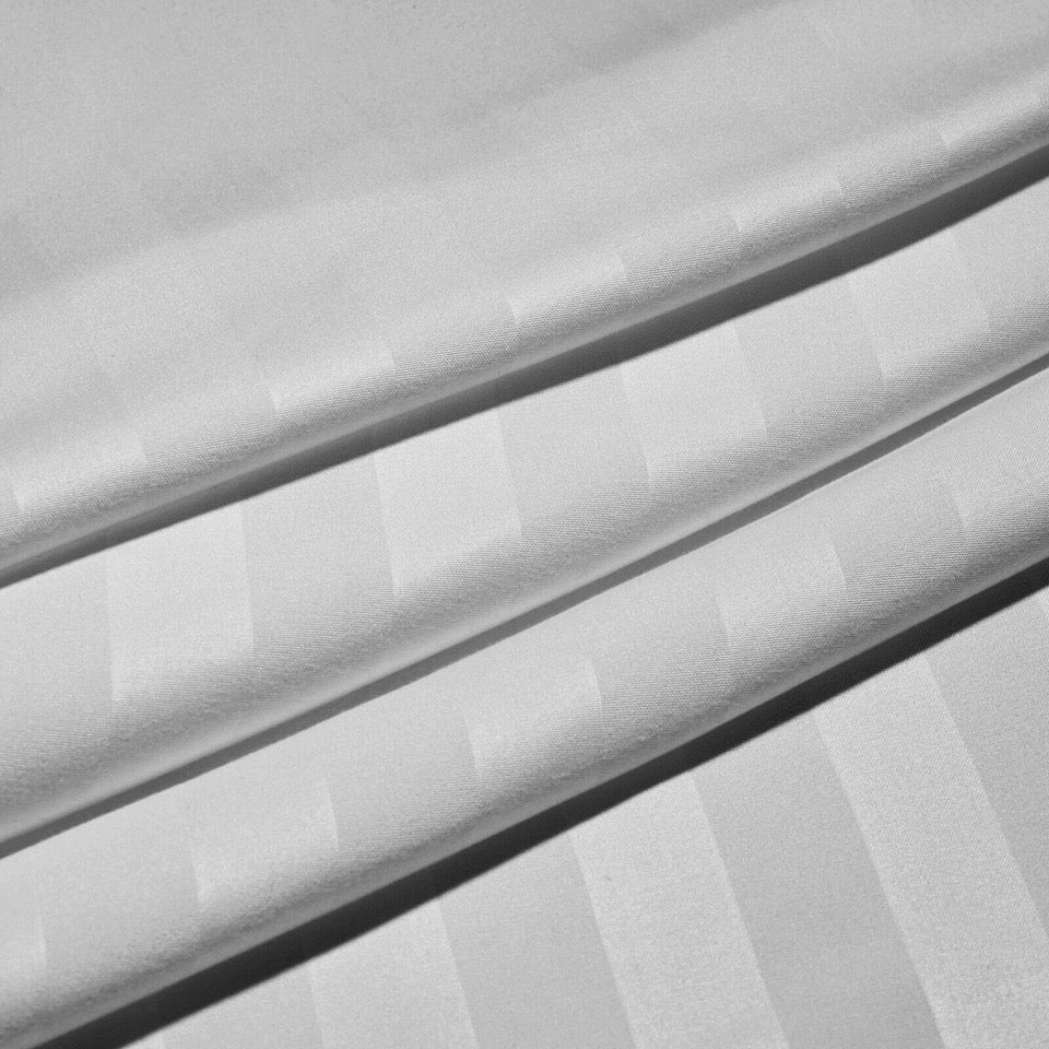 Luxury Satin Stripe Fitted Sheet - Hotel Quality Extra Deep Bed Sheets