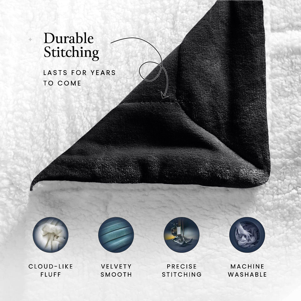 Luxury Fleece Sherpa Throw Blanket - Reversible Ultra Soft Warm Blanket